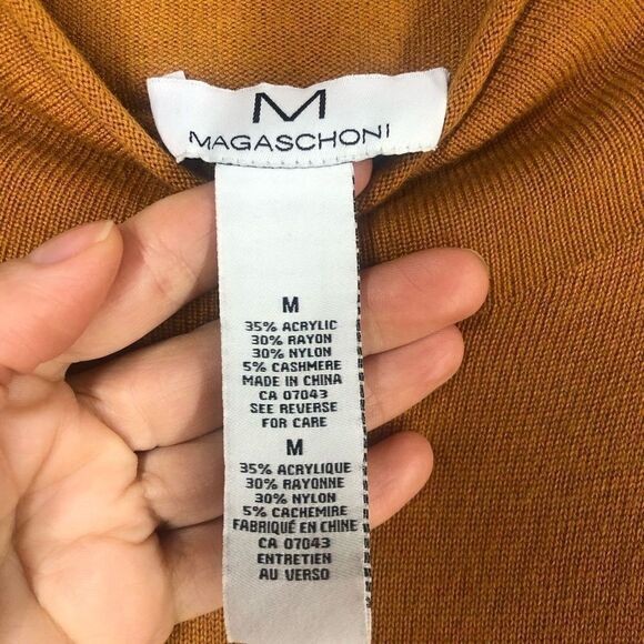 Magaschoni Blended w/ Cashmere Dark Yellow/Orange Sweater Dress Sz M‎ - Picture 4 of 5